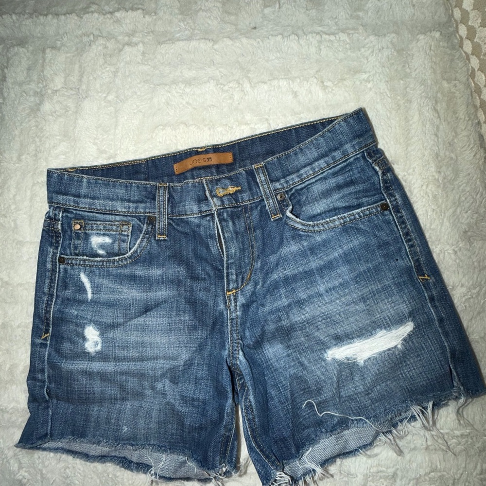 Joe's Jeans Blue Distressed Denim Cutoff Shorts